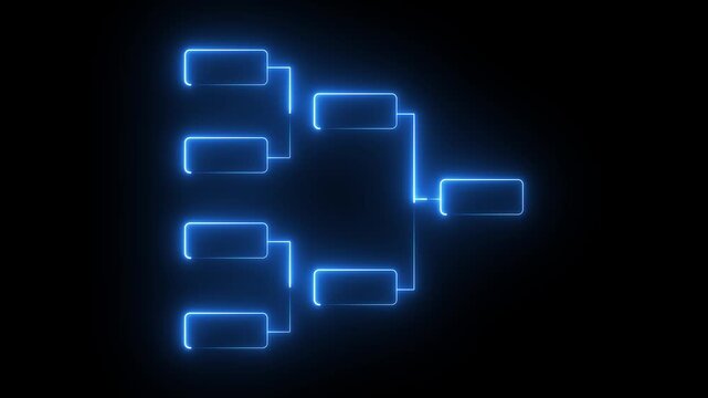 4 team tournament bracket championship template flat style design neon light isolated on white background. Championship bracket schedule for soccer, football, basketball, baseball