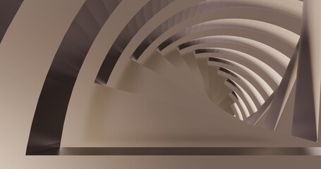 Fototapeta premium Abstract architecture background spiral tunnel 3d render