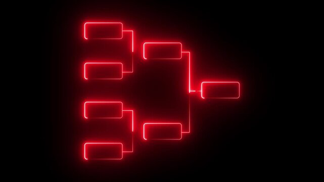 4 team tournament bracket championship template flat style design neon light isolated on white background. Championship bracket schedule for soccer, football, basketball, baseball