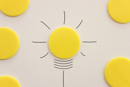 Education and business concept image. Creative idea and innovation. light bulb metaphor over white background