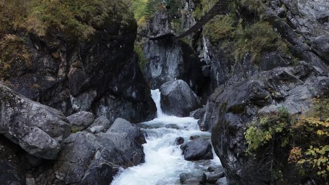 
Beautiful landscape with a waterfall. Russia, Buryatia, Arshan