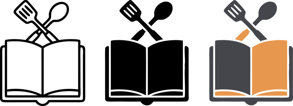 Cooking recipe book vector illustration design kitchen utensils spoon spatula food preparation cookbook culinary art restaurant menu baking ingredients chef professional gourmet cuisine concept dish.