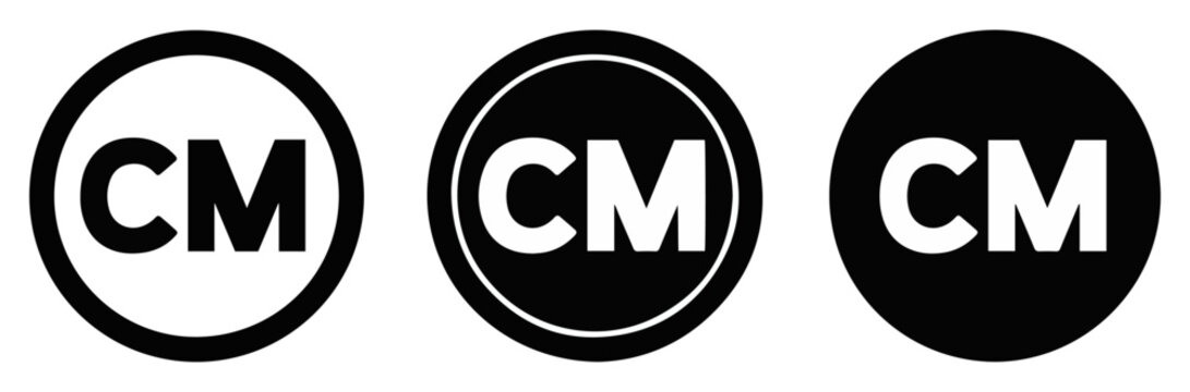 copyright mark icon set