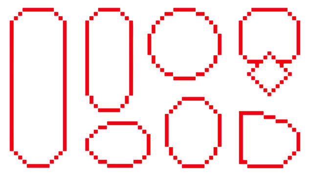pixel speech bubble frame set