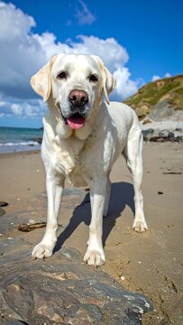 Labrador on Beach.