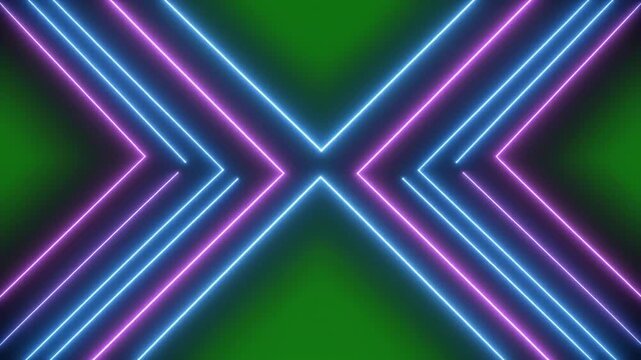 Abstract Glowing Neon Light Background with Blue and Purple Geometric Lines for Modern Icon and Vector Design Graphics