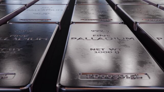Modern palladium trading animation with premium metallic textures and cinematic movement. Designed for fintech, banking and commodity presentations. Loop animation, part of collection.