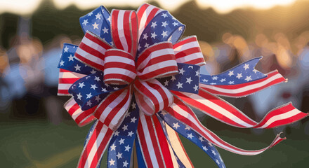 American Flag Ribbon Patriotic Decoration. © muh ikhsan muliadi
