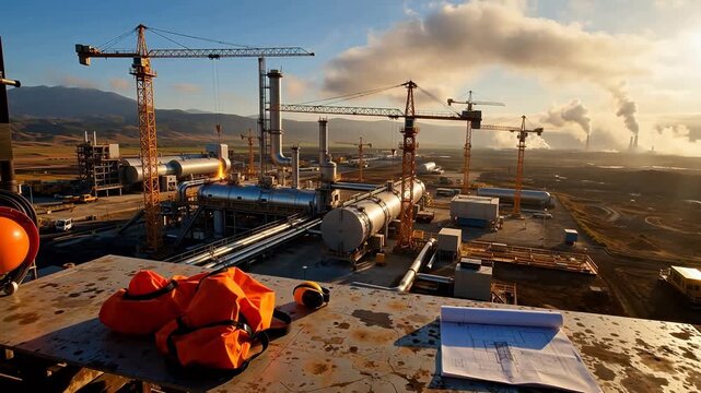Geothermal Power Plant Construction Time-Lapse