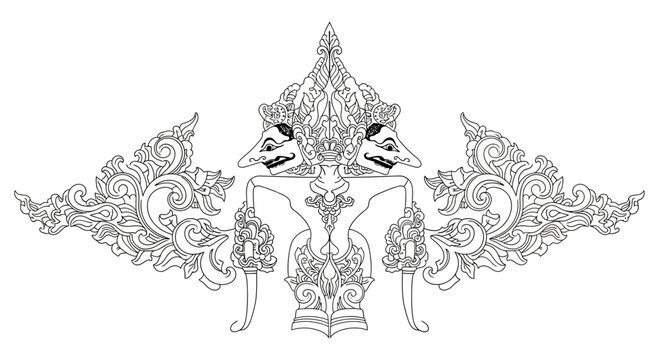 Intricate Balinese Traditional Mask Design.
