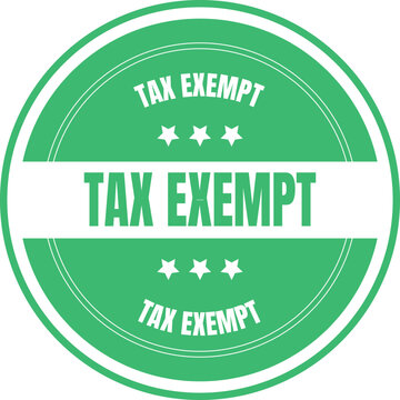 Green circular tax exempt rubber stamp seal for official financial documents and business accounting paperwork usage