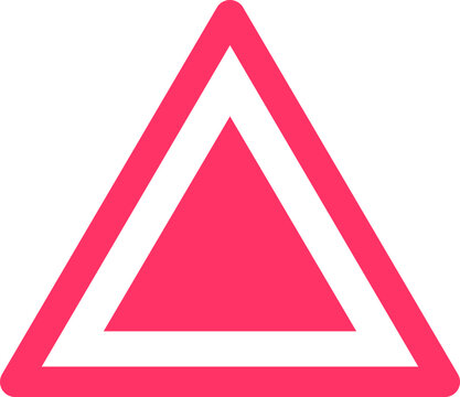 Vibrant pink geometric triangle symbol isolated on white background for modern corporate branding design illustration