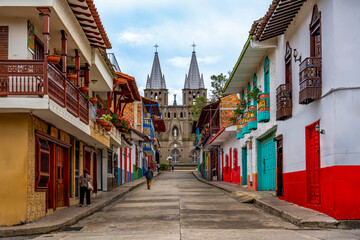 Colombia, in Jardin, the church Basilica of the Immaculate Conception,