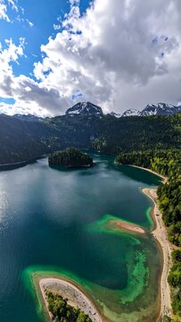 Lake and Mountains View. (1)
