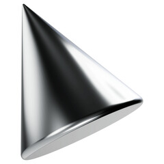 Fototapeta premium Chrome Abstract Shape 3d Render icon, Isolated Metal shape, Futuristic modern minimalist Y2K aesthetic, Transparent background, 3d illustration