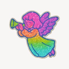 Obraz premium Colorful glitter angel illustration