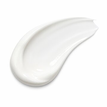 Smear of white cream for cosmetic or skincare advertising purposes