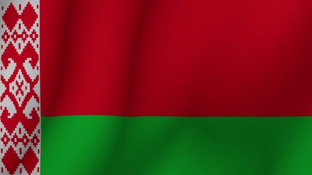 The flag of the flag of Republic of Belarus. The flag of Republic of Belarus flag in 3d format. 1080p HD animation for presentation