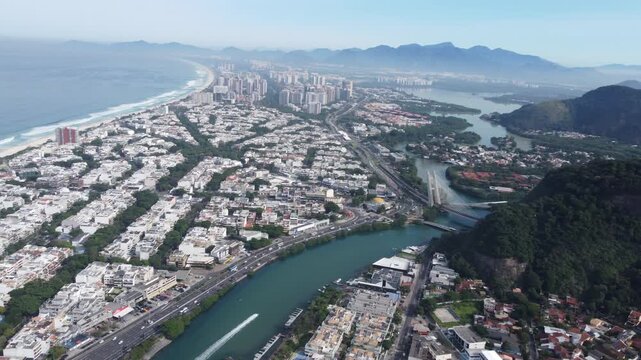 sao conrado, sao conrado beach, rio de janeiro, rio de janeiro brazil, brazil, aerial view, drone footage, drone shot, aerial photography, paragliding, paraglider, km 1 da barra, jardim oce&acirc;nico. adve