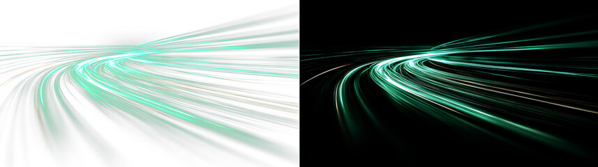 Futuristic neon road streaks with vibrant motion blur creating dynamic cyber highway energy flow with glowing digital night illumination and speed effect design © TIMOFII