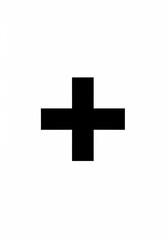 Fototapeta premium Black Plus Sign Icon Isolated on White Background - Minimalist Addition Symbol for Math, Medical, and Graphic Design Projects