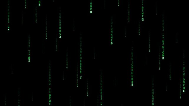 Digital Code Rain Animated Cyber Seamless Loop Background