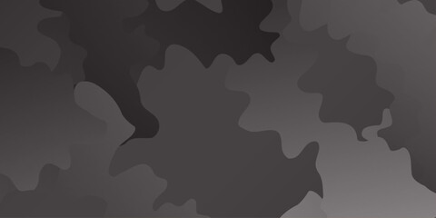 Abstract black and grey wavy background. Abstract grayscale layered wavy shapes. Navy print background, camouflage pattern in aesthetic design. © Tafseer