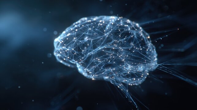 Digital Brain Network Illustration Showing Technology and Data Connectivity