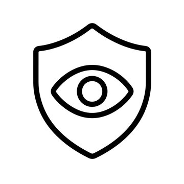 Security shield with eye symbol in minimalistic design  