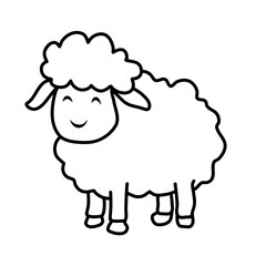 Obraz premium Hand drawn sheep lamb icon doodle vector sacrificial animal eid al-adha outline element