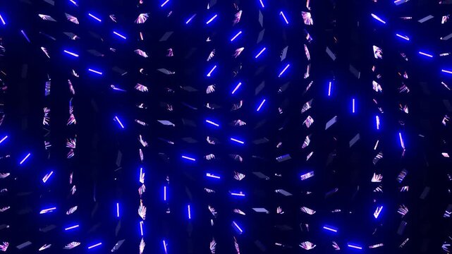 20 seconds computer generated seamless animation black background square blocks shiny moving rotating spinning rid arrangement movement screensaver motion graphics HD video ordered 
