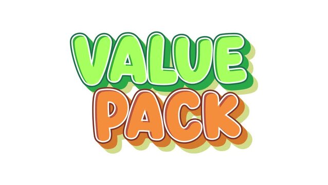 Motion text animation. Colorful value pack text on white background