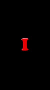 Letter I from English Alphabet on Black Background