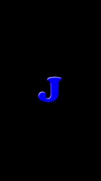 Letter J from English Alphabet on Black Background