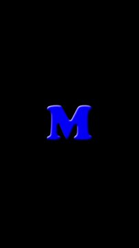 Letter M from English Alphabet on Black Background