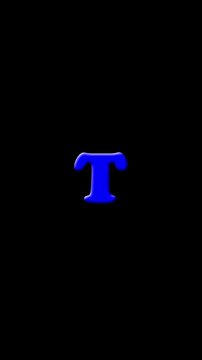 Letter T from English Alphabet on Black Background