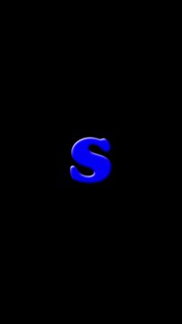 Letter S from English Alphabet on Black Background