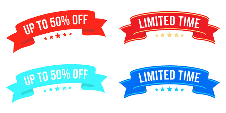 Discount and limited time offer badges