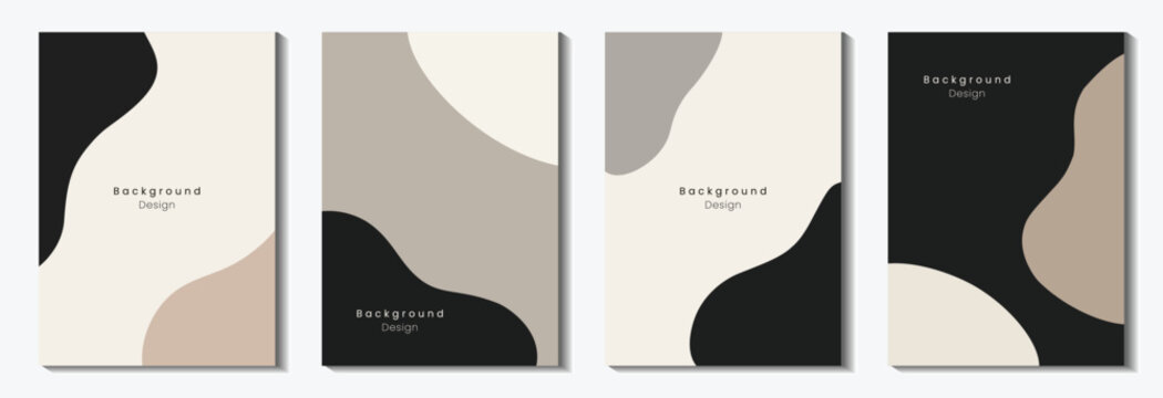 abstract exotic hand drawn shapes  poster cover minimalist set