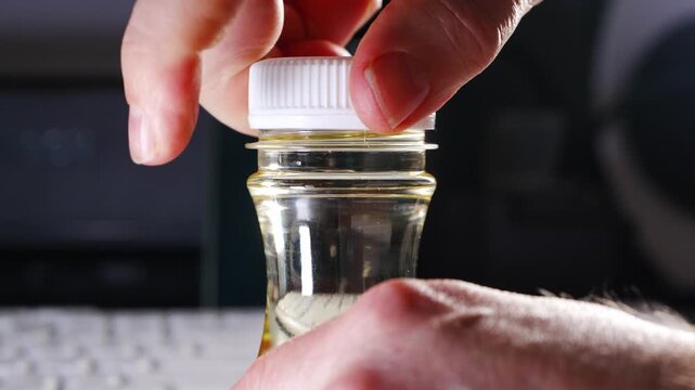 Capping aroma diffuser liquid in glass bottle