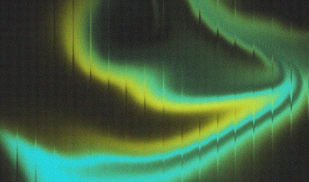 Vibrant green and yellow swirling pattern on dark background with textured effect