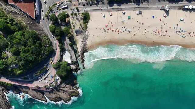 Beach, City, sea, Ipanema, rio de Janeiro, Brasil, Sunrise, golden hour, Leblon, wind, drone, orla