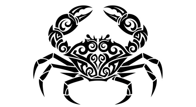 Black Crab with Tribal Art Design.