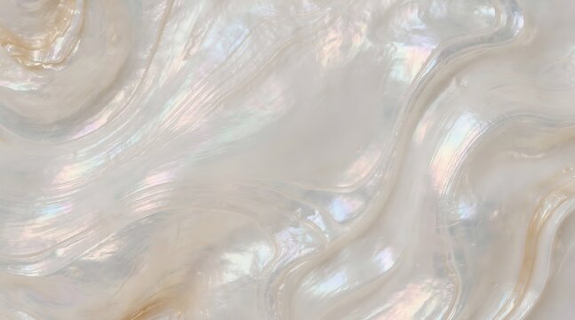 Close-up view of a shimmering pearl surface with iridescent colors.