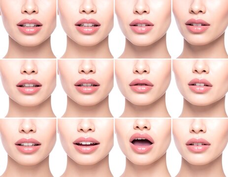 Lips Expressions Collage.