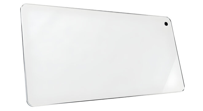 Clear Rectangular Acrylic Glass Sheet Mockup on White Background