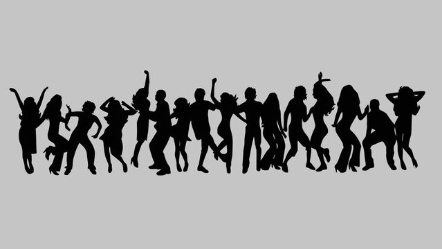 silhouettes of people dancing