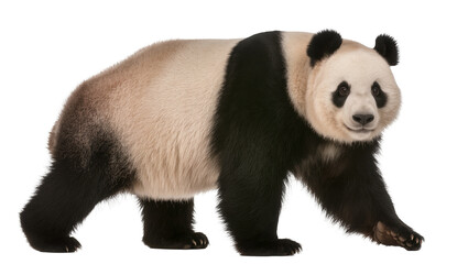 Giant panda bear walking, isolated on transparent background © Petra
