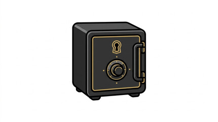 Small Black Metal Safe with Combination Lock. © Broo