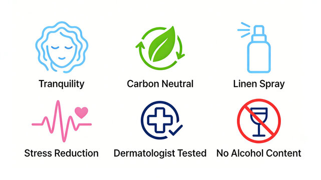 The women's face circulation leaf spray ECG icon represents a tranquil carbon neutral decompression dermatology test without alcohol, which is suitable for home fragrance and personal care.
